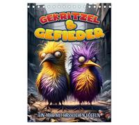 Gekritzel und Gefieder: Ein Jahr mit hässlichen Vögeln (Tischkalender 2026 DIN A5 hoch), CALVENDO Monatskalender: Jeden Monat ein skurriles Federkleid.