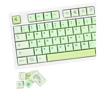GEKUCAP Ginkgo Botanical Lot de 143 touches personnalisées vertes en PBT pour commutateurs mécaniques Cherry Gateron MX