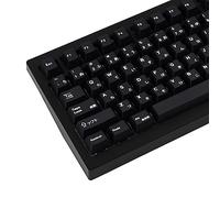 GEKUCAP Lot de 129 touches japonaises noires de style minimaliste, profil cerise, en PBT par sublimation - Compatible avec les commutateurs Cherry MX