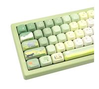 GEKUCAP Lot de 132 touches PBT vertes sur le thème du printemps - Sublimation par sublimation - Jolies touches XOA personnalisées pour commutateurs Cherry Gateron MX