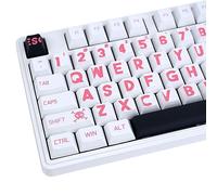 GEKUCAP PBT Touches 133 Touches Noir Rose Grandes Lettres Imprimées Profil Cerise Touches Personnalisées Sublimation Teinture Touches Set pour Commutateurs Cherry MX Clavier Mécanique Gaming
