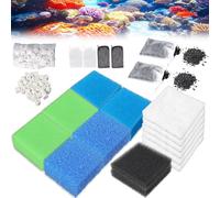 Gekufa Kit Masses Filtrantes Aquarium Compatible avec Juwel Bioflow 3.0 M, Mousse Filtrante, Charbon Actif, Anneaux Céramiques et Ouate Filtrante, Accessoires Aquarium
