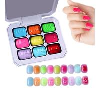 Gel - 18 ml Summer Sticker Nine Grid Gels | Autocollants de vernis à ongles solides à haute saturation pour décoller | Gel de décoration d'ongles DIY pour usage domestique en salon 18 ml
