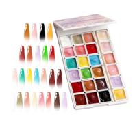 Gel | 24 Couleurs Très Pigmentées Adaptée Aux Débutants,Gels À Tapoter Design D'Ongles,Pour Maison Salon Atelier Techniciens Débutants Femmes Filles Pratique Soins Personnels