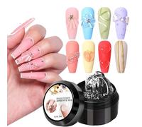 Gel 3D | Colle De Modelage Pour Tips D'Extension,Gel De Modelage Pour Manucure,Pour Manucure Pedicure À Domicile Femmes Filles Tips Français Strass Fleur Foil Charm Stamping