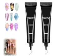 Gel 3d Nail Art - Colle Solide Strass Nails Arts - 15 Ml Gel 3d Ongle, Faux Ongles AntiadhéSifs Pour Sculpter Motifs, Multifonctionnel Solid Sculpting Construction Gels. (2, 15ML)