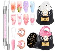 Gel 3D Nail Art LEDSUUEI - Kit d'Extension d'Ongles Transparent Pink, Gel Construction Ongle UV Colle Non Collante, Glue Solid Sculpture Builder à la Main, Manucure Salon Décora DIY 20g (0,71 fl oz)