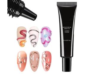Gel 3D Ongle Art-rhinestone Gel De Colle Pour Charmes De Clous, GelsDe Modélisation Des Ongles Transparent, GelsÀ Ongles Sculpture Multifonctionnel Pour Conception De L'ongle Bricolage | Nail Sculptur