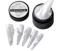 Gel 3D Pour Ongles | Blanc Perle Gel 3D pour Sculpture d'Ongles