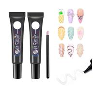 Gel 5D Nail Art,2pcs Rhinestone Glue Gel pour Ongle,Construction Ongle Uv,Sculpture Builder Nail,pour Nail Charms DIY Nail Design