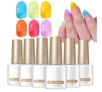 Gel à bulles pour ongles 6 pièces vernis semi-permanent longue tenue