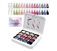 Gel à ongles - 16 couleurs dégradées - Kit sans lavage | Système de conception professionnel lisse outil de coloration manucure kit de décoration pour femmes filles quotidien voyage maison chambre à
