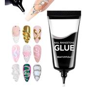 Gel à ongles 30 ml adhésif durable pour décoration avec paillettes et | Mannequin DIY pour sculpter et modeler les ongles, renforcement de strass et motifs en relief pour femmes et filles, salon et