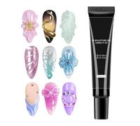 Gel à ongles 3D | Glue des ongles les artificiels | d'art pour débutants | Gel à UV de 15 ml pour vacances de mariage la vie quotidienne, facile à façonner et pour les c