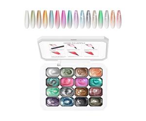 Gel à ongles à 16 compartiments polymérisables UV/LED pour ne pas laisser de résidus de longue durée - Couleurs pour gel, pour filles, femmes, maison, salon, fête, été, vacances, Halloween, mariage Qu