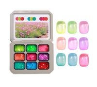 Gel à ongles, kit d'art en gel de peinture pour débutants 9 couleurs pour ongles | Fournitures de sculptures solides naturelles Kits de colle pour débutants Women Wearners Collègues Home Friends