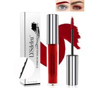 Gel à Sourcils Longue Tenue-Kit de Teinture de sourcils de Couleur de Sourcil au Rasoir à Sourcils, Volume fibre Mascara, Naturel Maquillage des yeux imperméable et anti-bavures, Sans Résidus- 09Rouge