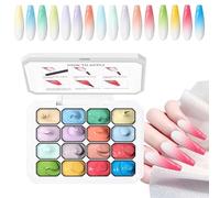 Gel À Tapoter Dégradé de 16 couleurs | Gel Éponge Avec Séchage LED Pour Les Ongles Pour peinture stamping, design de manucure, à la maison, en salon, fête,
