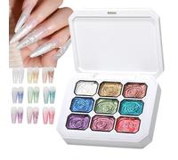 Gel À Tapoter Longue Tenue 9 Couleurs Dégradé Pigmentation Intense | Gel de Peinture Pat Pour Salon Maison Studio Mariage Vacances Cérémonie De Remise Des Diplômes Rendez-Vous