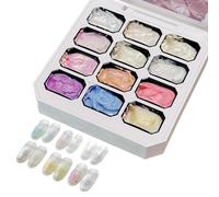 Gel à Tapoter pour Ongles | 12 Couleurs Séchage UV/LED Haute Pigmentation Adapté aux Débutants | Palette De Gel De Peinture,Pour Maison, Salon, Atelier, Passionnés DIY, Techniciens, Débutants, Femmes,