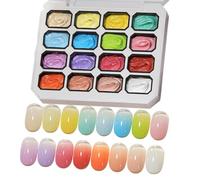 Gel à Tapoter pour Ongles Kit Manucure Dégradé de Seize Couleurs