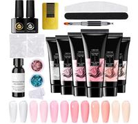 Gel Adhésif Pour Les Ongles | Base Coat 6 Couleurs Pour Ongles En Extension - Base De Vernis À Ongles Longue Durée Pour Artisanat D'Ongles Pour Amateurs Adultes Débutants