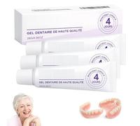 Gel Adhésif pour Prothèses Dentaires, Fixation Durable et Maintien Confortable, Barrière Contre Les Résidus Alimentaires, Pour Prothèses Complètes et Partielles, 28g (3PCS)