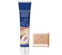 Gel Apaisant pour les Plaies pour Chats et Chiens,Pansement Liquide pour Plaies Chien,Gel de Cicatrisation pour Animaux de Compagnie,Gel Antiseptique pour Chien et Chat,20ml,dont 100 Cotons-Tiges