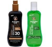 Gel australien en spray avec poudre bronzante SPF30 + aloès après le soleil