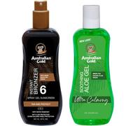 Gel australien en spray avec poudre bronzante SPF6 + aloès après-soleil