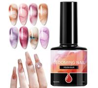 Gel Blooming pour Ongles | Gel de Vernis à Encre Marbrée,7.3 ML Effet Dégradé Liquide Avec Smudge Transparent Pour Femmes Hommes Manicuriste Salon Maison Voyage Mariage Fête Et Quotidien