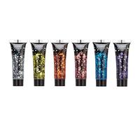 Gel brillant épais classique par Moon Glitter - 12ml - Pailleté pour visage - Assortiment de 6 couleurs