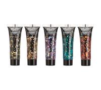 Gel brillant épais mystique par Moon Glitter - 12ml - Assortiment de 5 couleurs - Pailleté pour visage.