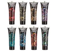 Gel brillant épais mystique par Moon Glitter - 12ml - Assortiment de 8 couleurs - Pailleté pour visage.