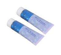 Gel brillant pour le corps du visage, gel à paillettes autocollant de maquillage portable de 2 pièces pour concerts et ombres à paupières (01 bleu paon)