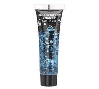 Gel chunky holographique paillettes pour le visage et le corps par Moon Glitter - 12ml - Bleu - Pailleté pour visage.