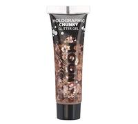 Gel chunky holographique paillettes pour le visage et le corps par Moon Glitter - 12ml - Or Rose - Pailleté pour visage.