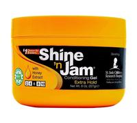 Ampro Shine-n-Jam Maximum Hold - Infused with Honey Extract to Strengthen Hair - Great for Taming Fringe, Ponytails, Soft Weaves, and Braids - Keeps Tresses Firm with Non-Greasy Shine - 227 g