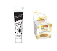 Gel colorant alimentaire noir + paillettes dorées Scrapcooking