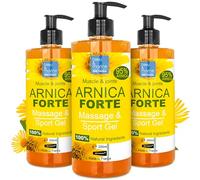 Gel concentré d'Arnica FORTE 90% d'extrait d'Arnica BIO issu de l'Agriculture Biologique. Gel de Massage pour les Muscles et les Articulations. Hydratant pour la Peau - Formato Familiar 3 x 200 ml