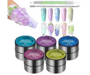 Gel constructeur pour ongles,5 pièces : extenseur solide non collant pour les mains et couche UV nacrée,Construction d'Ongles en Gel | Pour
