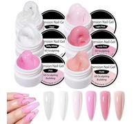 Gel Constructeur pour Ongles | 6 couleurs, base de finition solide en extension - Gel 3D pour Modelage et Extension | Pour Sculpture Modelé Allongement Extension Salon de Beauté