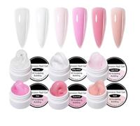 Gel Constructeur pour Ongles | 6 Couleurs Solides pour Extension de Manucure et Top Coat - Gel 3D pour Modelage et Extension,pour Art à Domicile, Sculpture, Modelage, Allongement, Design Beauté