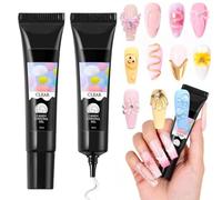 Gel Construction Ongle,2pcs Gel 3D Nail Art,Nail Extender Gel,Builder Gel,Rhinestone Glue Gel pour Ongle,Colle à Ongles Sculpting Gel,Gel Acrylique Pour Ongles,DIY Nail Design Sculpture Nail Styling