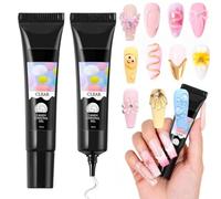 Gel Construction Ongle,2pcs Gel 3D Nail Art,Nail Extender Gel,Rhinestone Glue Gels pour Ongle,Colle à Ongles Sculpting Gels,Acrylique Pour Ongles,DIY Nails Design Sculpture Nails Styling