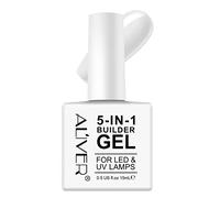 Gel Construction Ongle UV 5 en 1 15 ml, Blanc Builder Gel, Gummy Base, UV/LED Vernis à Ongles Pour Nail Extension, Réparation de Manucure, Renforcement, Décalcomanies (Blanc)