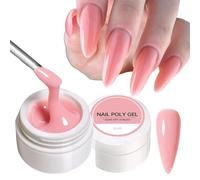 Gel Construction Ongle UV Gel Ongle - Gel De Construction Ongle Pink White Beige pour Ongle Gel Construction, Allonger Les Ongles Doucement, Sans Douleur Et Rapidement 8 ml (Nude)