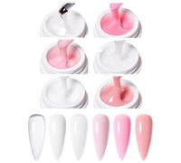 Gel Construction Ongle UV Gel Ongle - Gel De Construction Ongle Pink White Beige pour Ongle Gel Construction, Allonger Les Ongles Doucement, Sans Douleur Et Rapidement 8 ml (ALL)