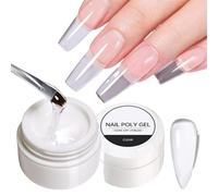 Gel Construction Ongle UV Gel Ongle - Gel De Construction Ongle Pink White Beige pour Ongle Gel Construction, Allonger Les Ongles Doucement, Sans Douleur Et Rapidement 8 ml (Clear)