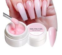 Gel Construction Ongle UV Gel Ongle - Gel De Construction Ongle Pink White Beige pour Ongle Gel Construction, Allonger Les Ongles Doucement, Sans Douleur Et Rapidement 8 ml (Light pink)